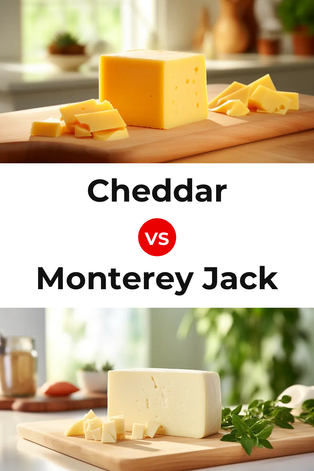 Cheddar Cheese vs Monterey Jack Cheese Pinterest comparison