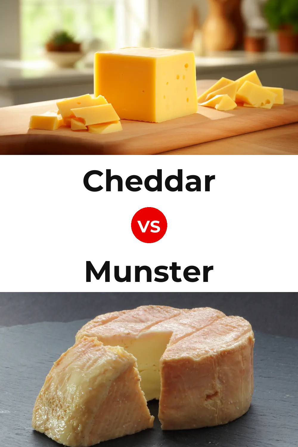 Cheddar Cheese vs Munster Cheese Pinterest comparison