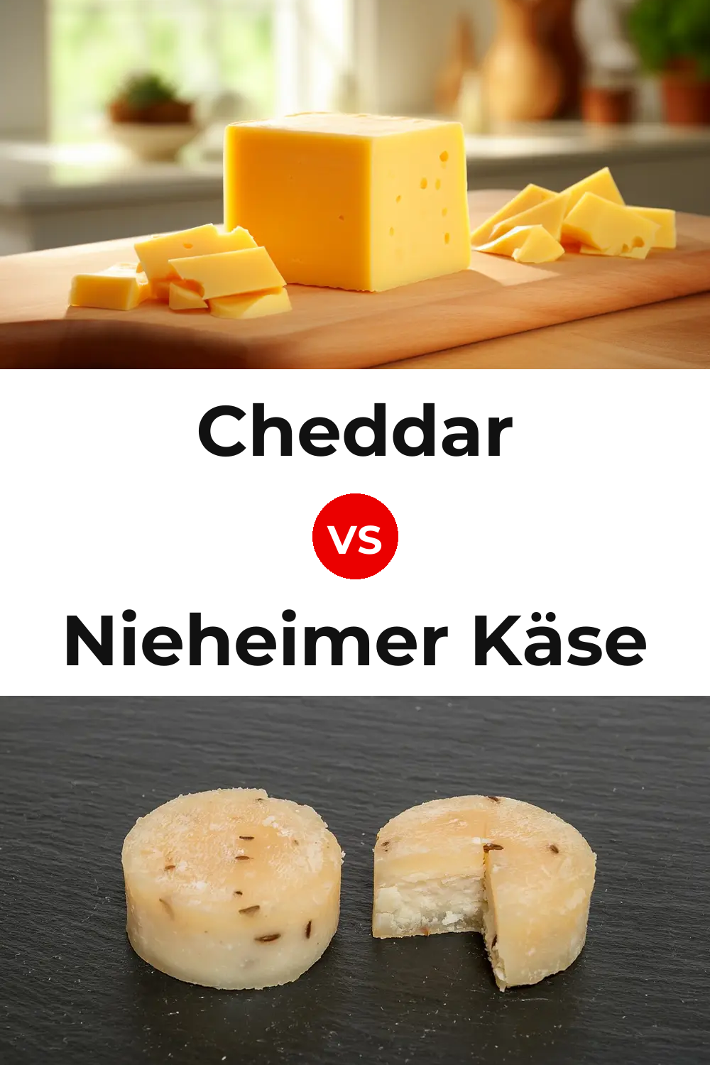 Cheddar Cheese vs Nieheimer Käse Cheese Pinterest comparison