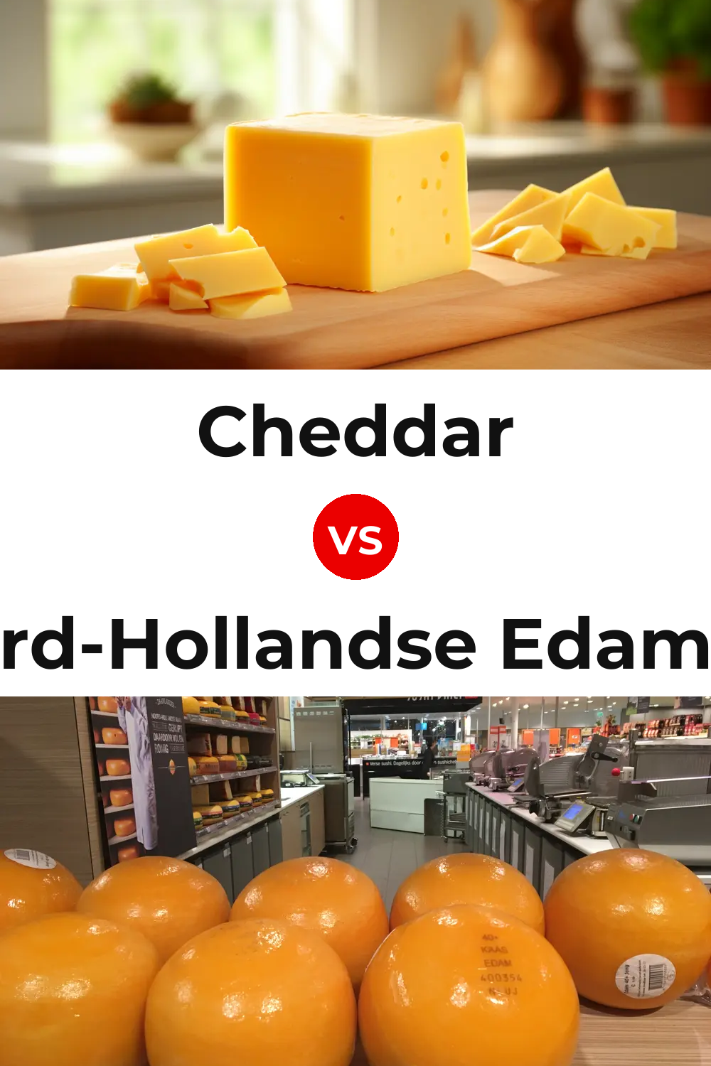 Cheddar Cheese vs Noord-Hollandse Edammer Cheese Pinterest comparison