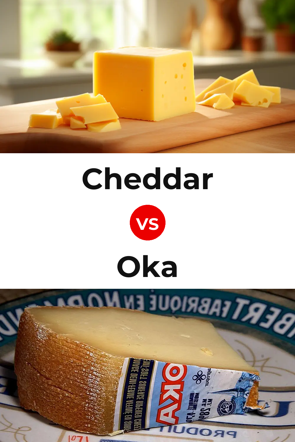 Cheddar Cheese vs Oka Cheese Pinterest comparison