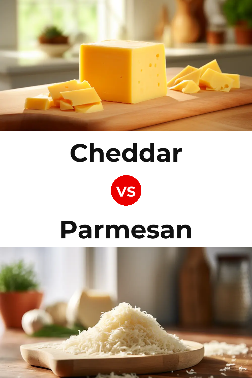 Cheddar Cheese vs Parmesan Cheese Pinterest comparison