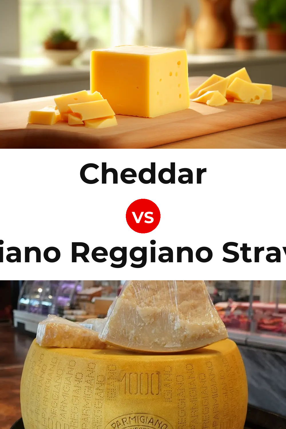 Cheddar Cheese vs Parmigiano Reggiano Stravecchio Cheese Pinterest comparison