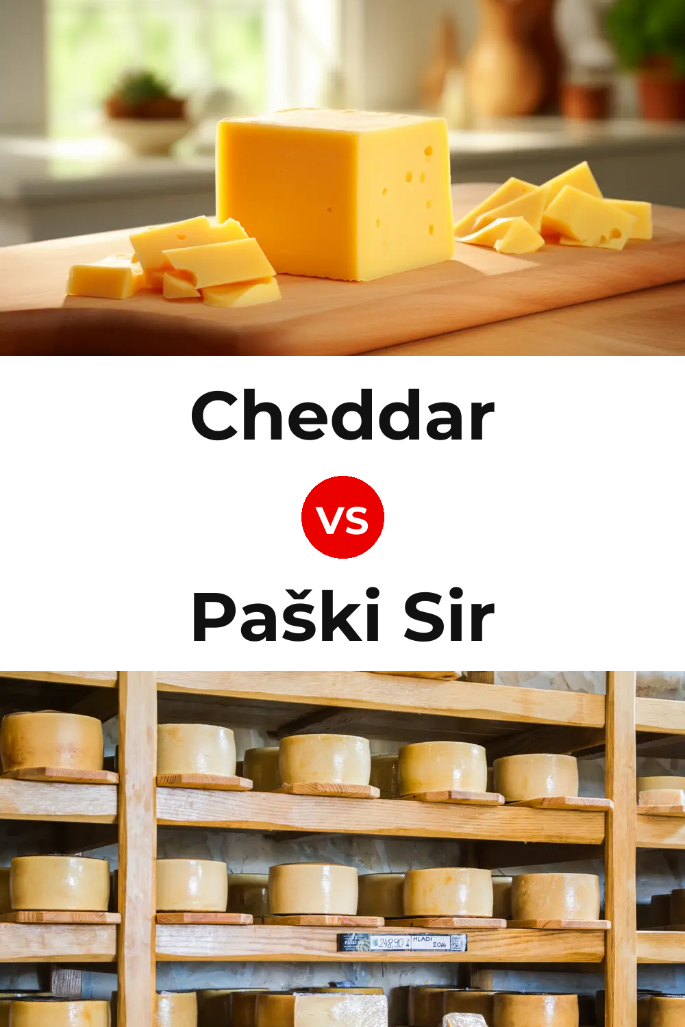 Cheddar Cheese vs Paški Sir Cheese Pinterest comparison