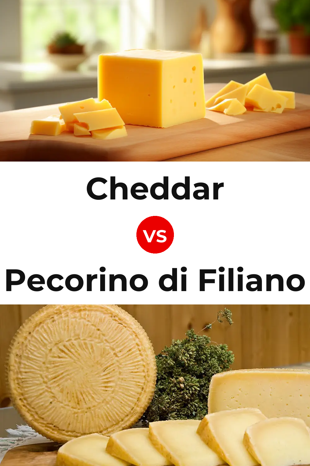 Cheddar Cheese vs Pecorino di Filiano Cheese Pinterest comparison