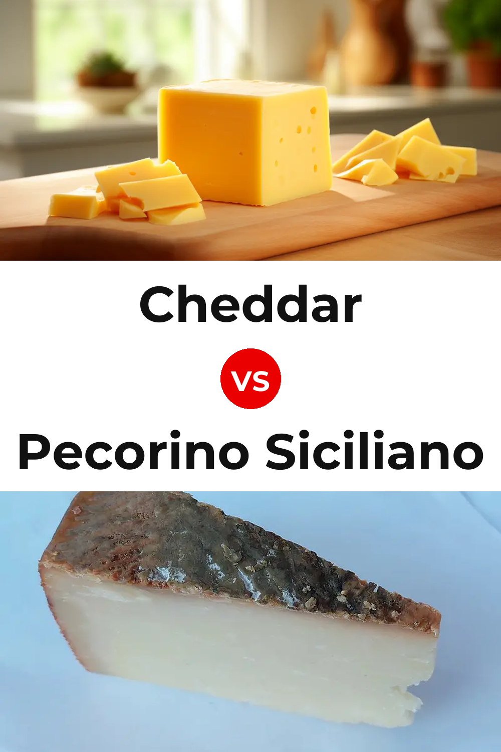 Cheddar Cheese vs Pecorino Siciliano Cheese Pinterest comparison