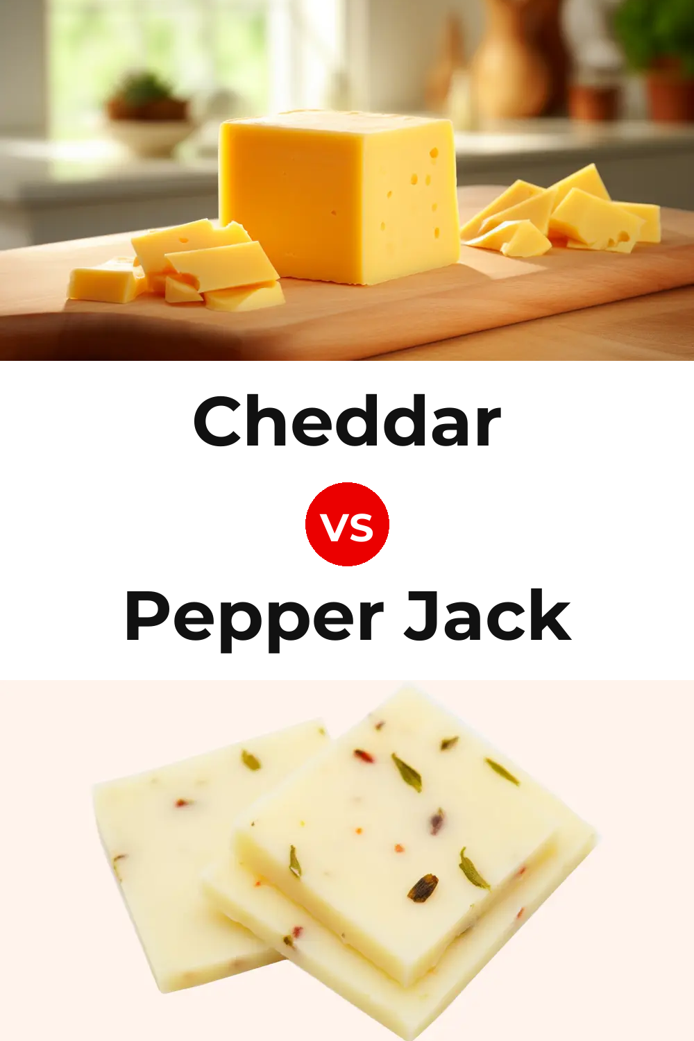 Cheddar Cheese vs Pepper Jack Cheese Pinterest comparison