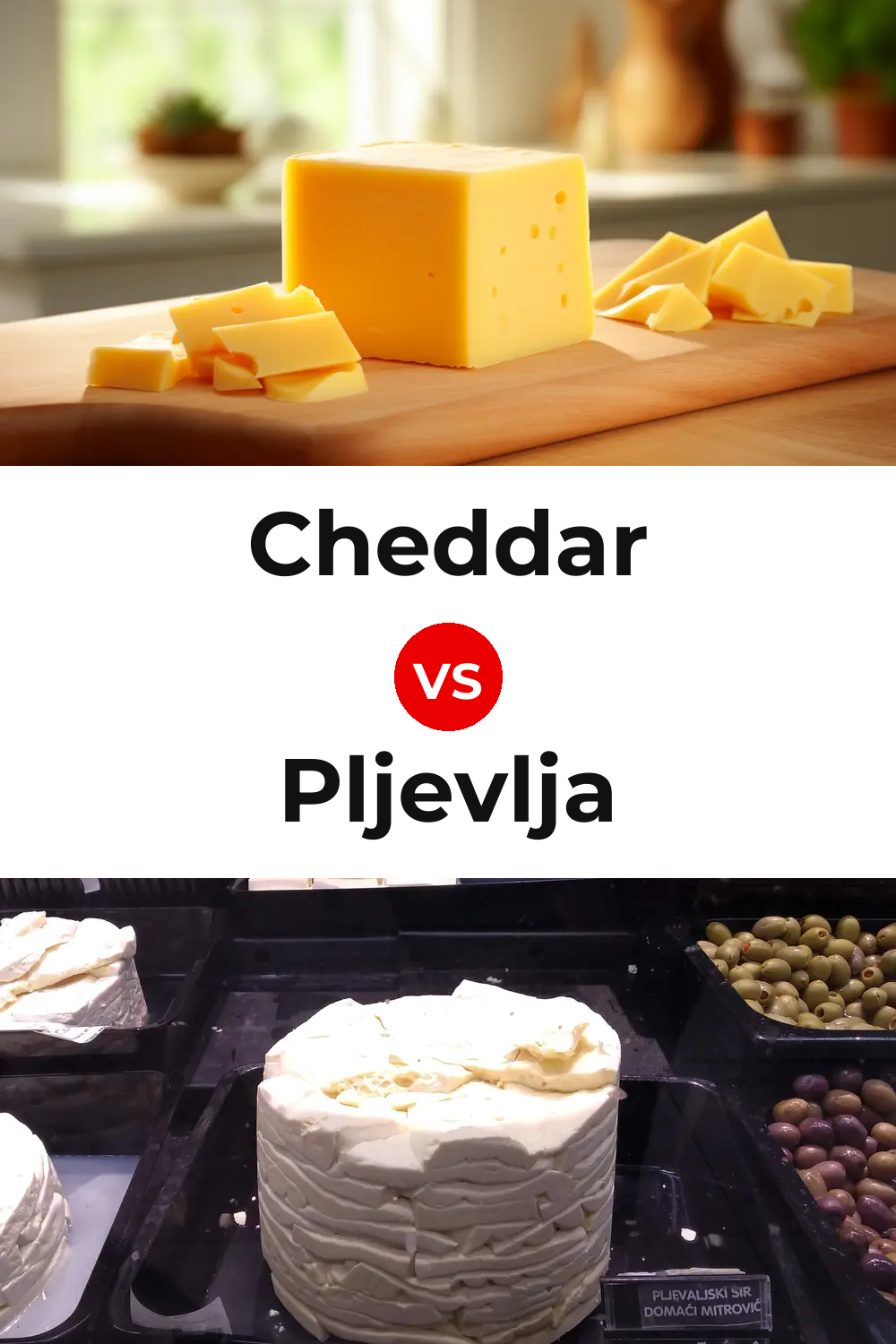 Cheddar Cheese vs Pljevlja Cheese Pinterest comparison