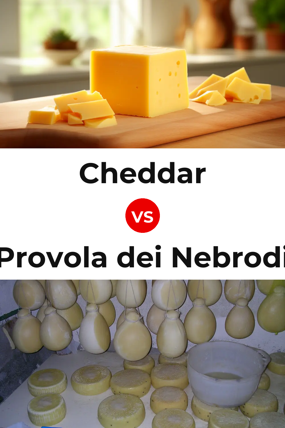 Cheddar Cheese vs Provola dei Nebrodi Cheese Pinterest comparison