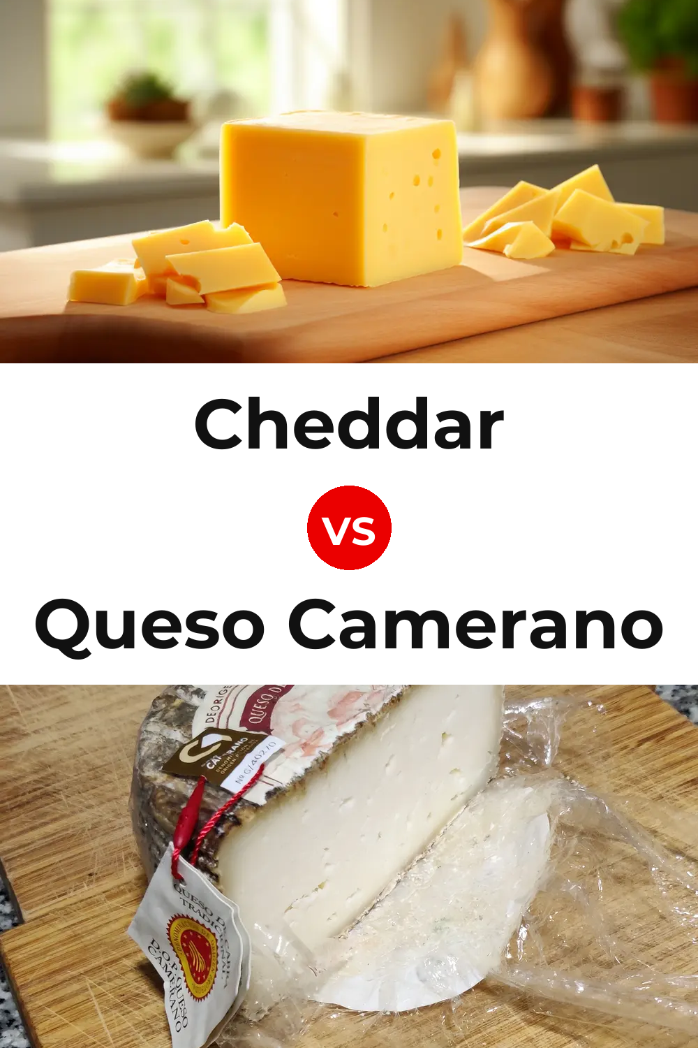 Cheddar Cheese vs Queso Camerano Pinterest comparison