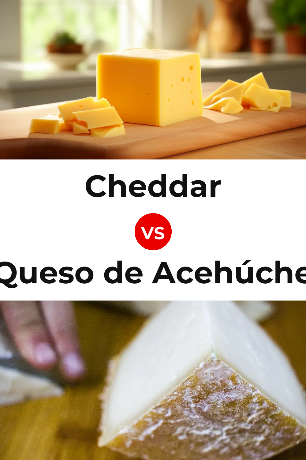 Cheddar Cheese vs Queso de Acehúche Pinterest comparison