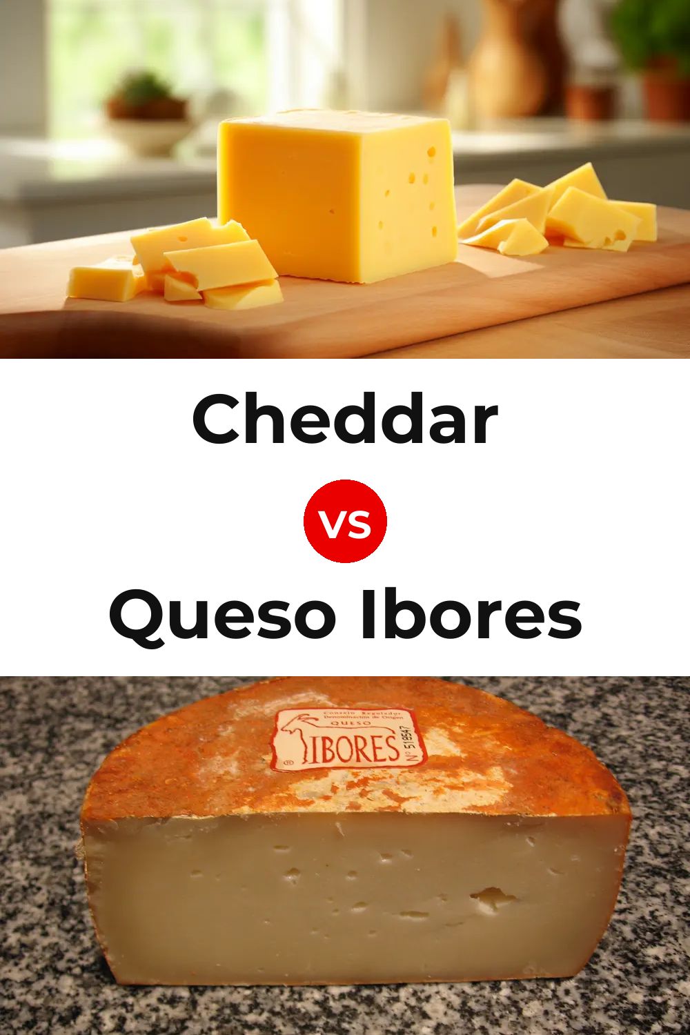 Cheddar Cheese vs Queso Ibores Pinterest comparison