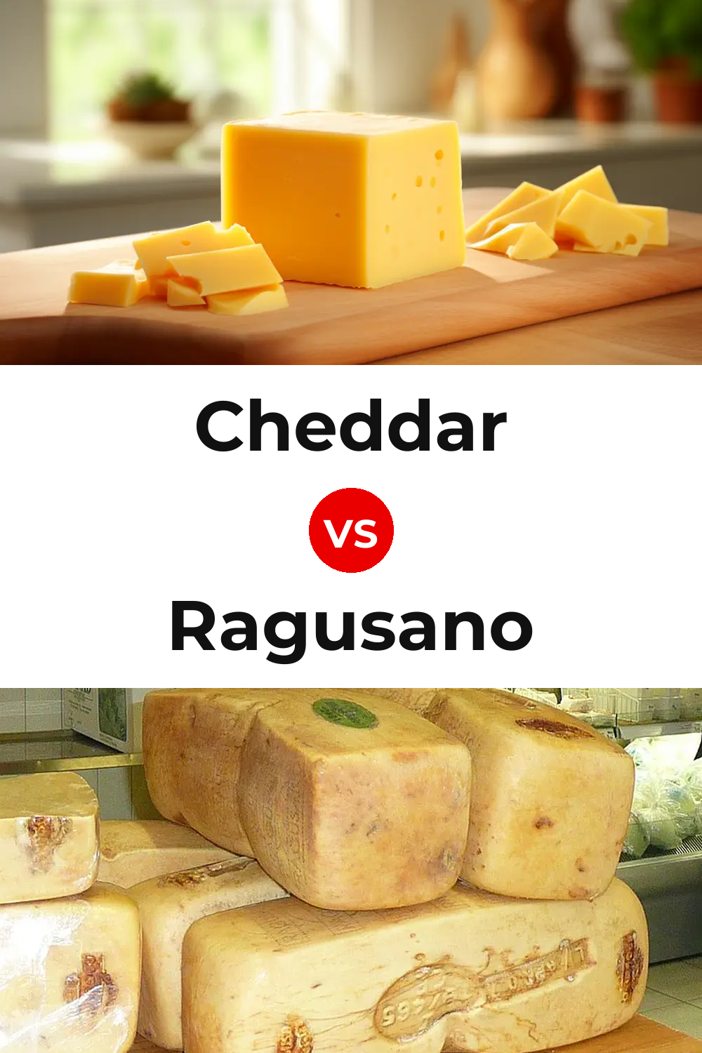 Cheddar Cheese vs Ragusano Cheese Pinterest comparison