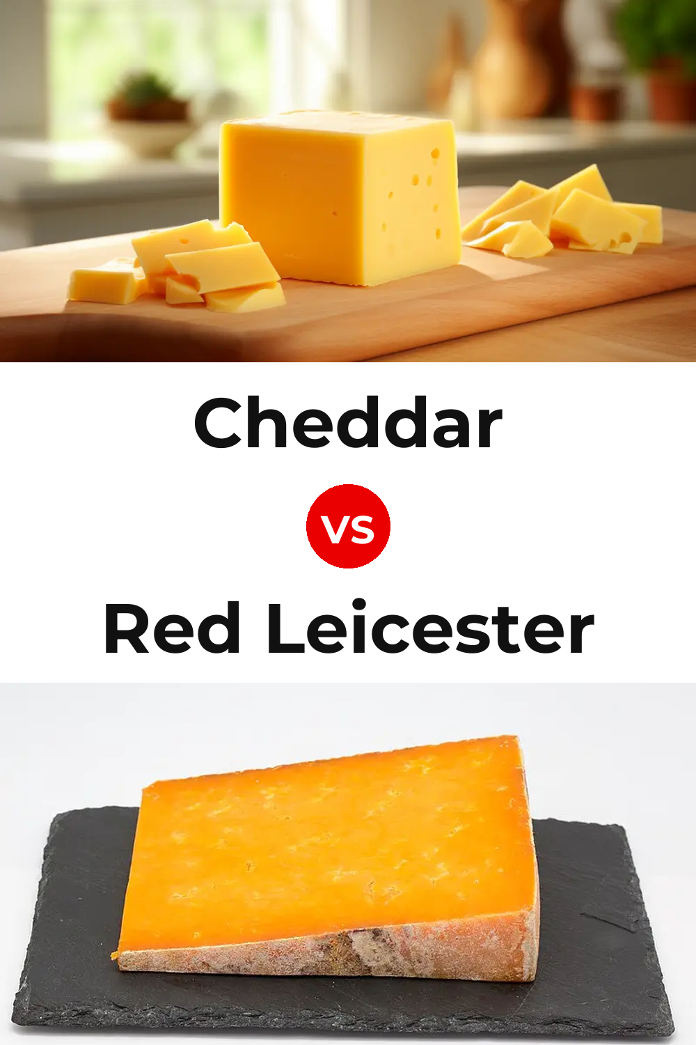 Cheddar Cheese vs Red Leicester Cheese Pinterest comparison