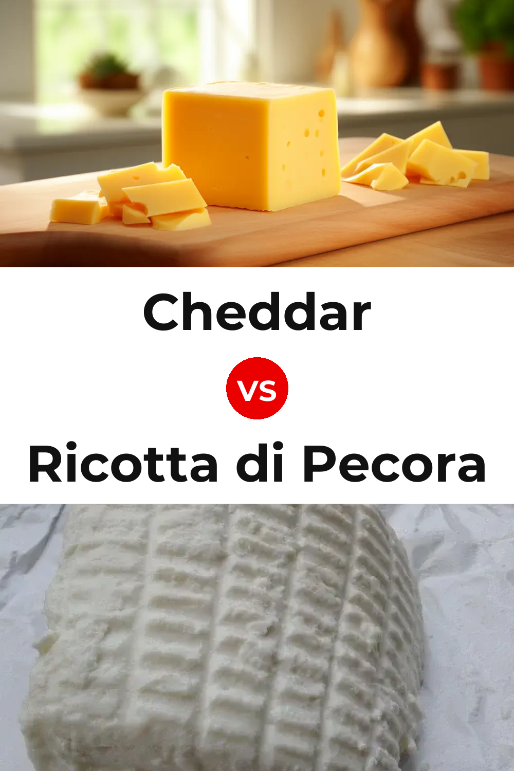 Cheddar Cheese vs Ricotta di Pecora Cheese Pinterest comparison