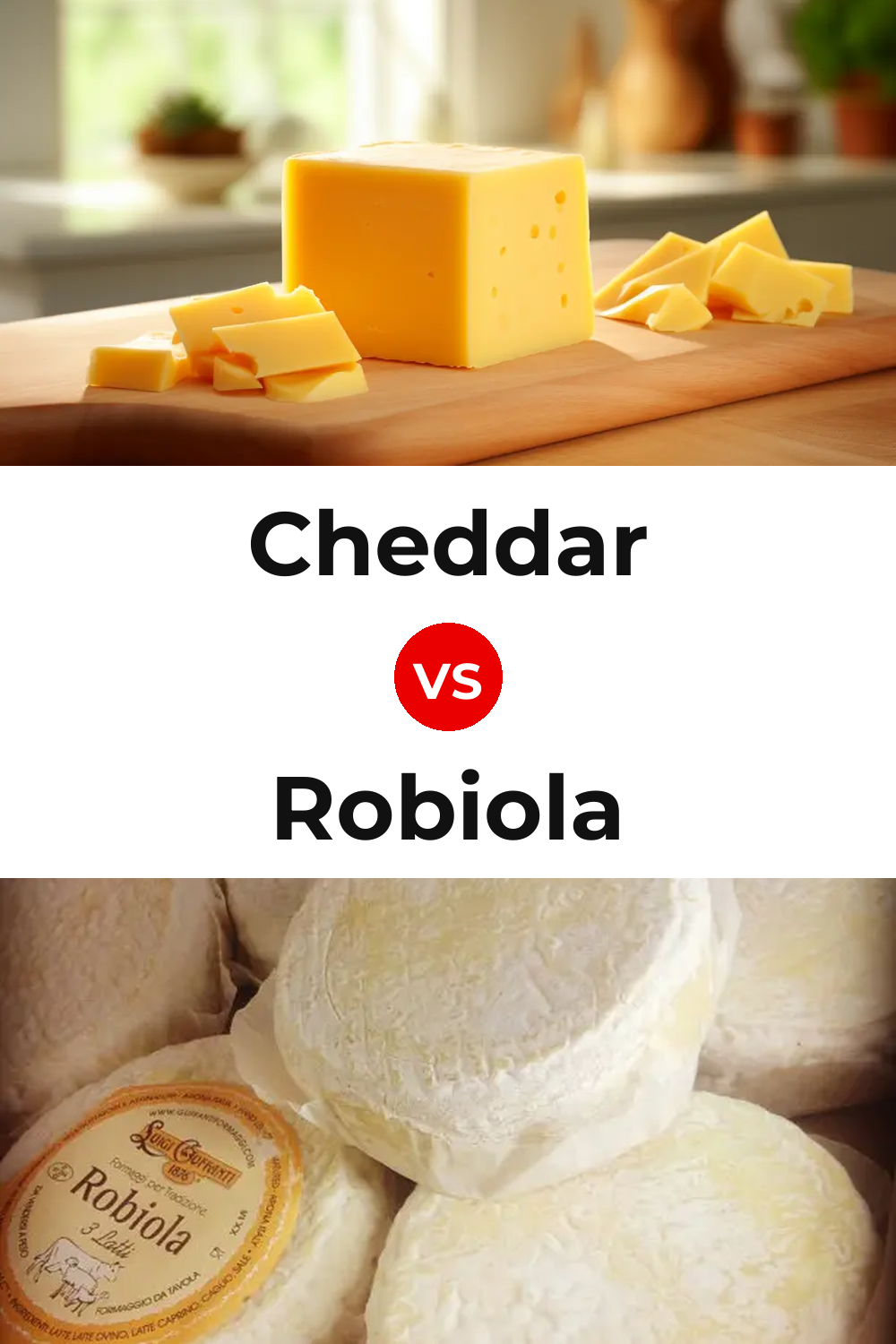Cheddar Cheese vs Robiola Cheese Pinterest comparison