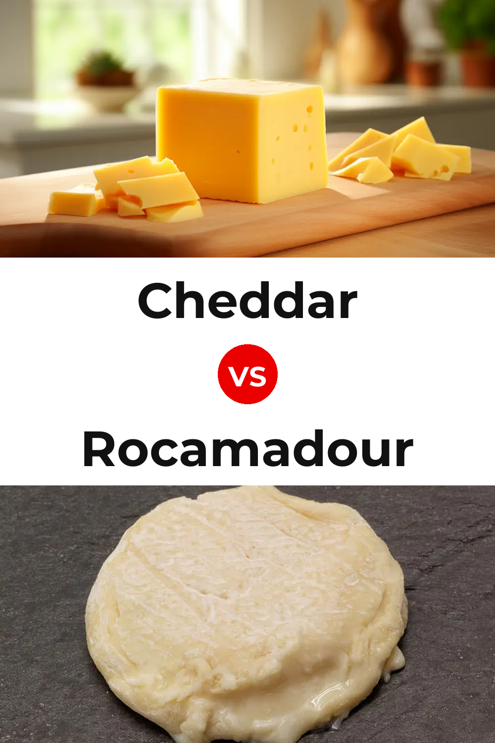 Cheddar Cheese vs Rocamadour Cheese Pinterest comparison