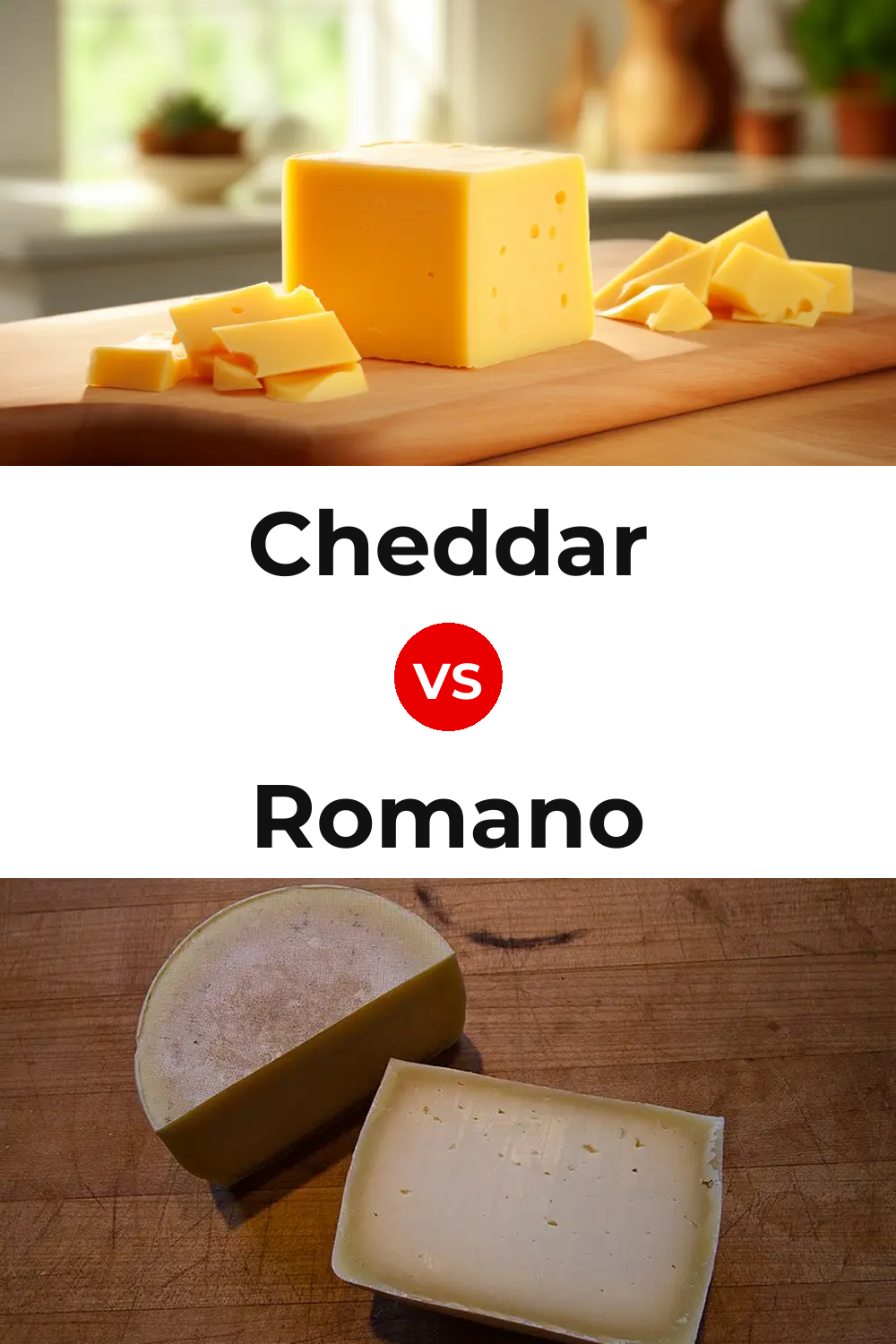 Cheddar Cheese vs Romano Cheese Pinterest comparison