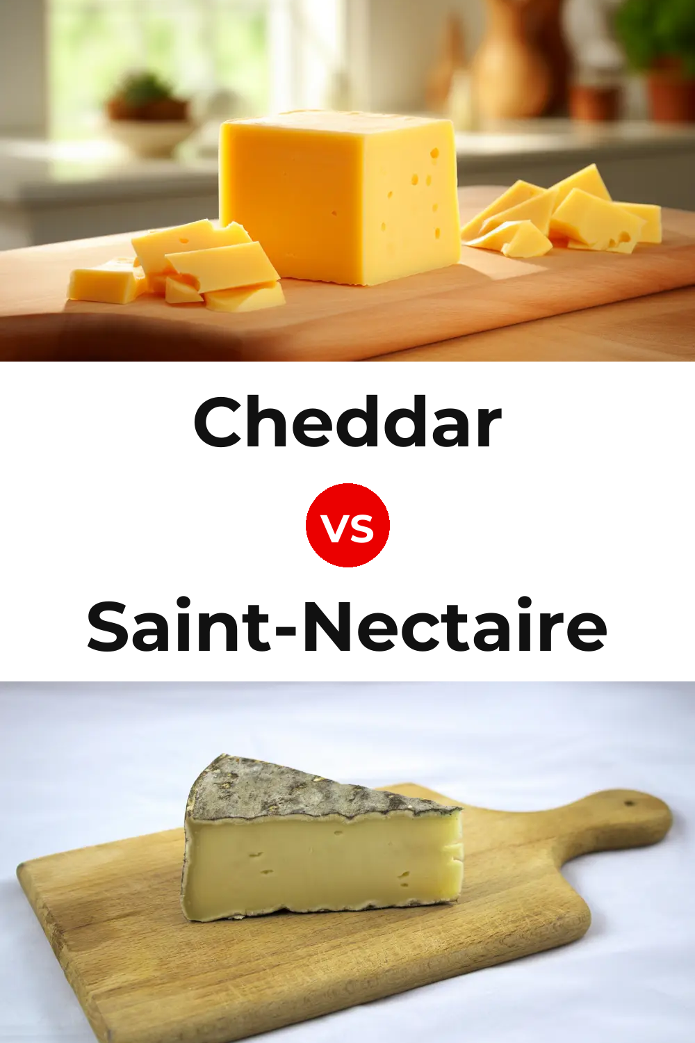 Cheddar Cheese vs Saint-Nectaire Cheese Pinterest comparison