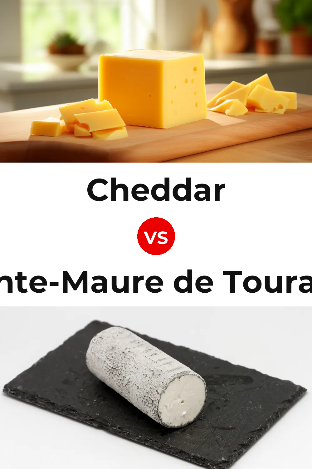 Cheddar Cheese vs Sainte-Maure de Touraine Cheese Pinterest comparison
