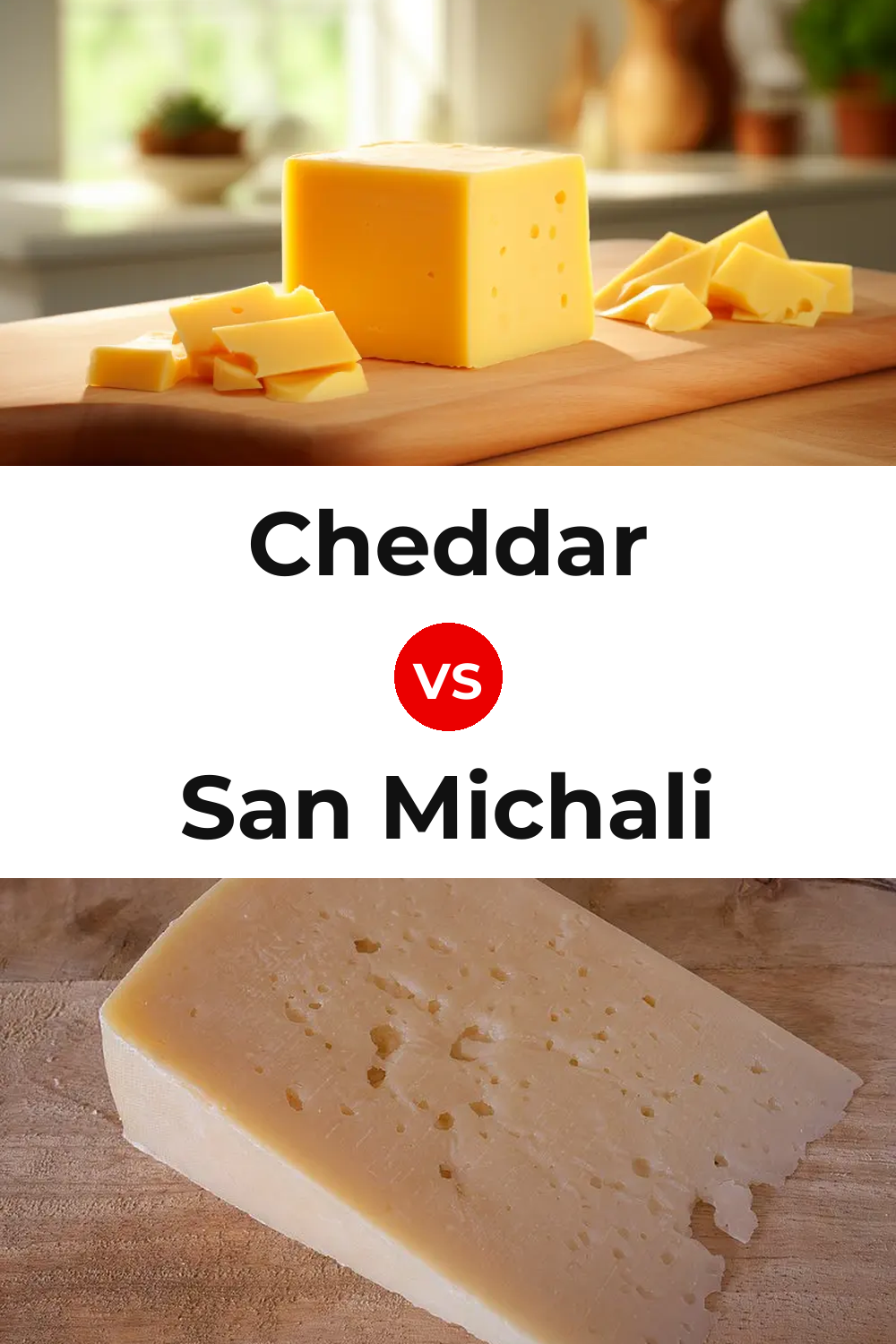 Cheddar Cheese vs San Michali Cheese Pinterest comparison
