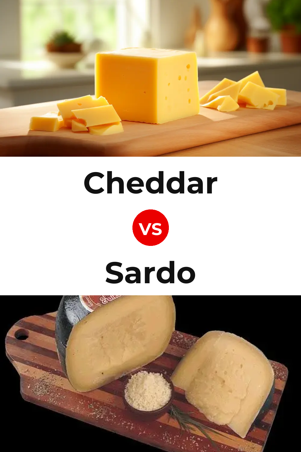 Cheddar Cheese vs Sardo Cheese Pinterest comparison