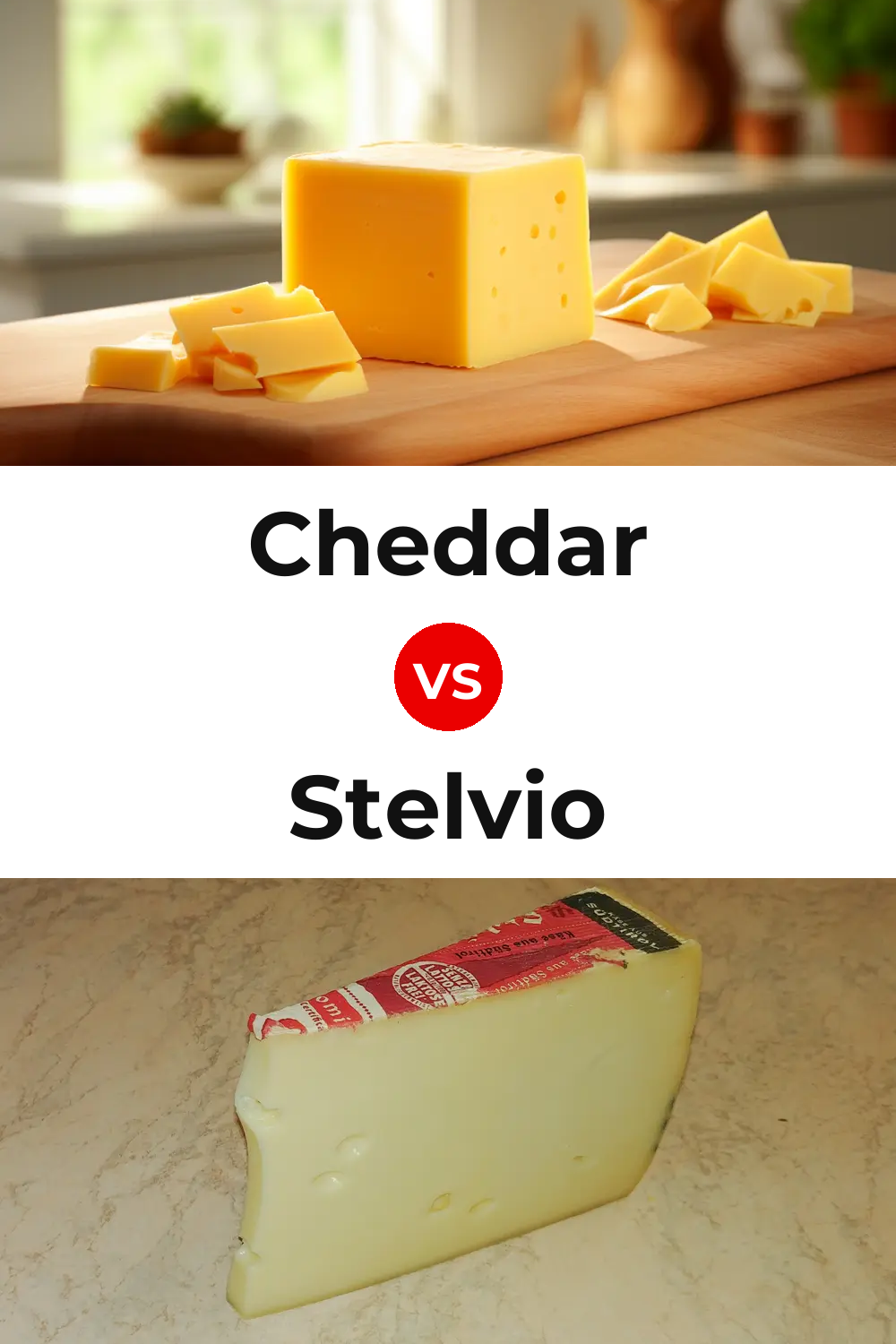Cheddar Cheese vs Stelvio Cheese Pinterest comparison