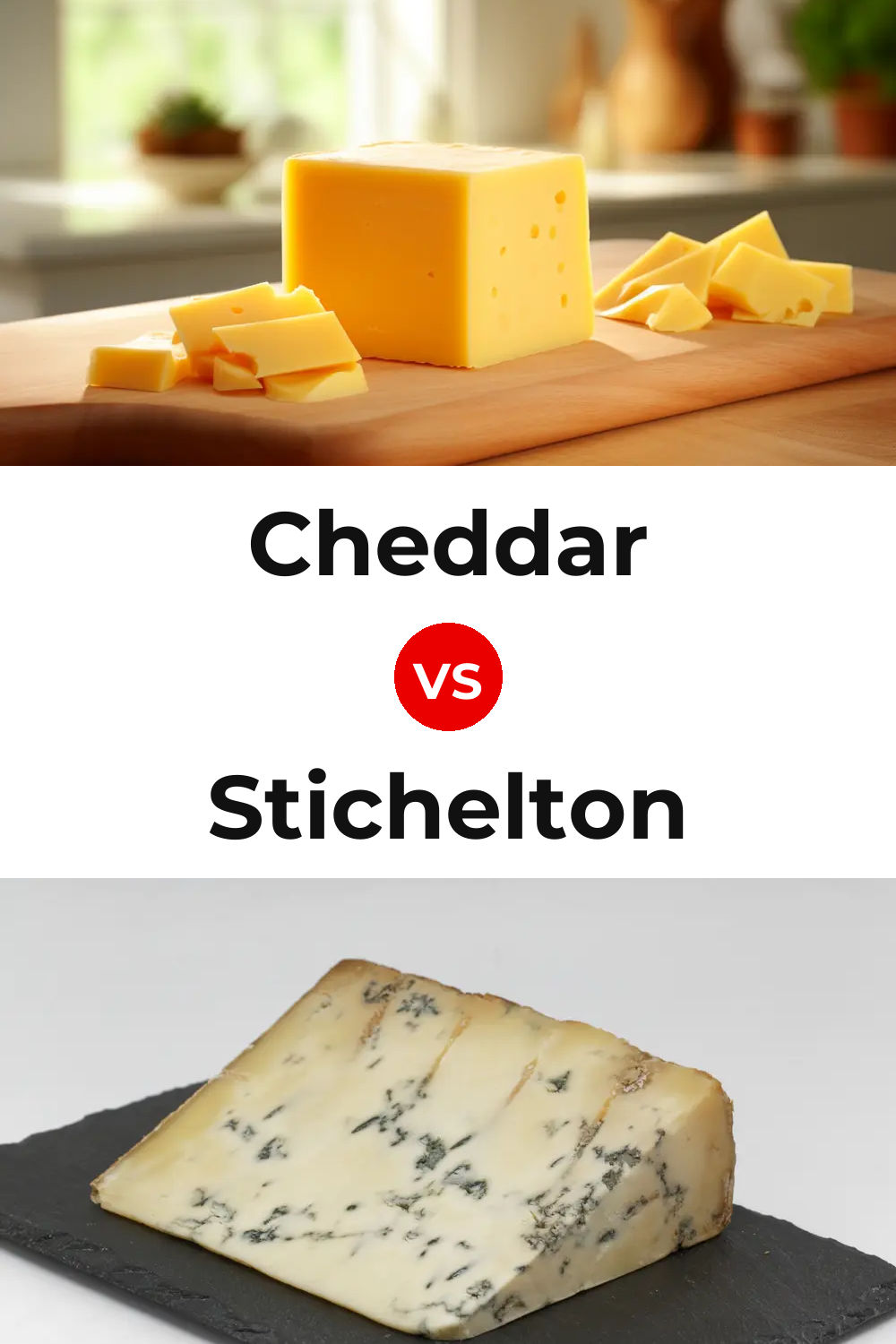Cheddar Cheese vs Stichelton Cheese Pinterest comparison