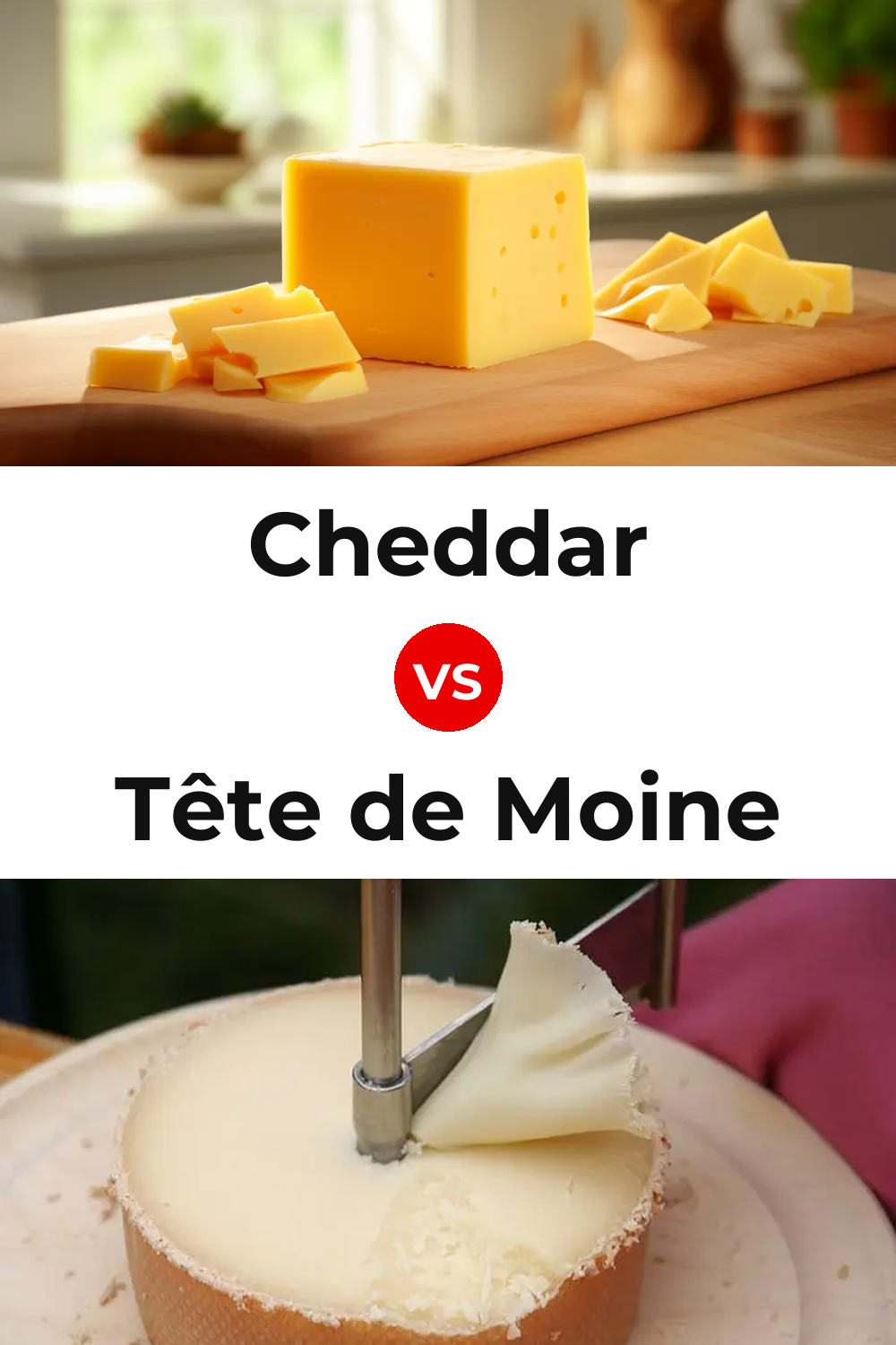 Cheddar Cheese vs Tête de Moine Cheese Pinterest comparison