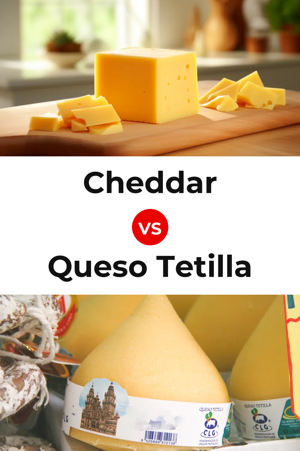 Cheddar Cheese vs Queso Tetilla Pinterest comparison