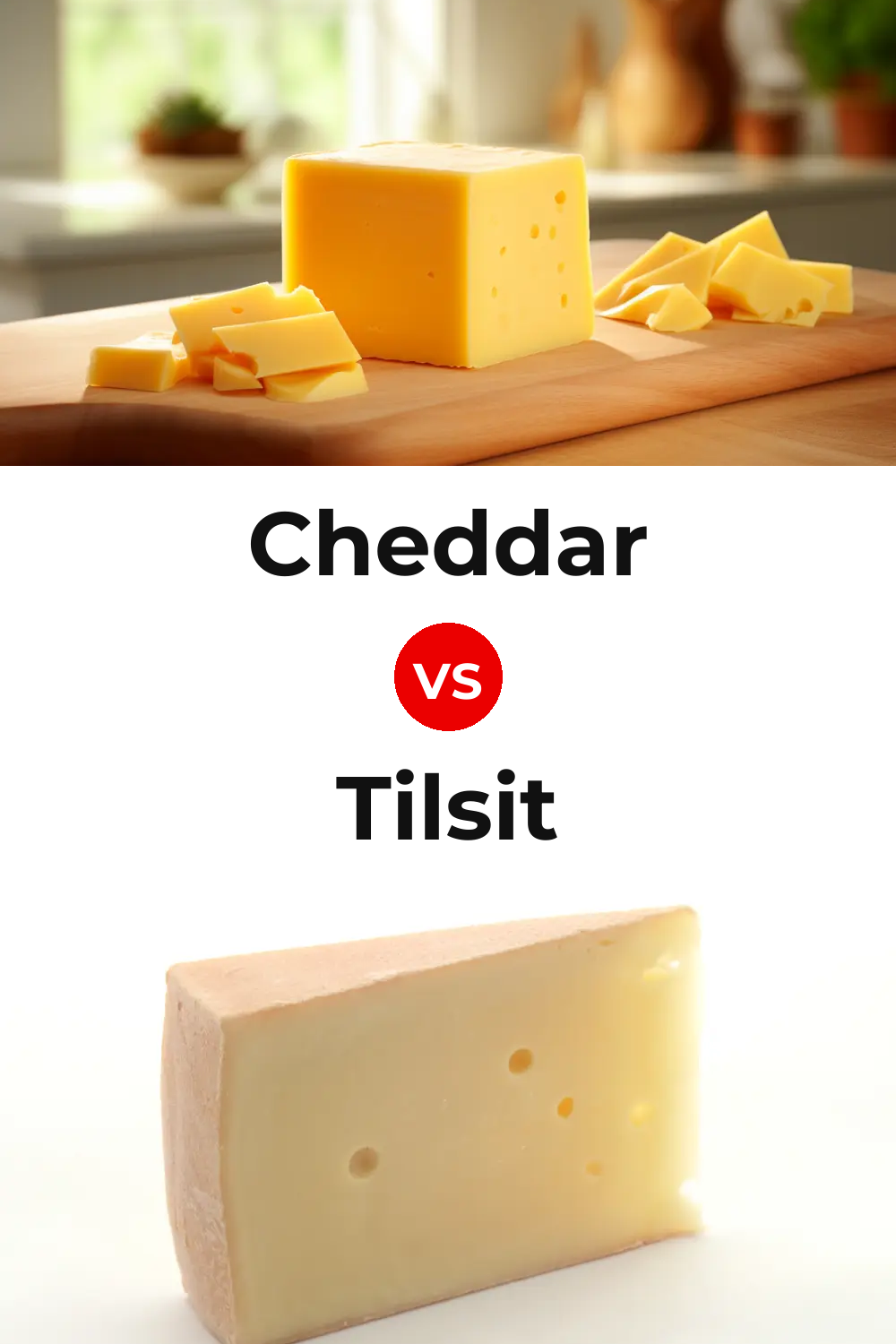 Cheddar Cheese vs Tilsit Cheese Pinterest comparison