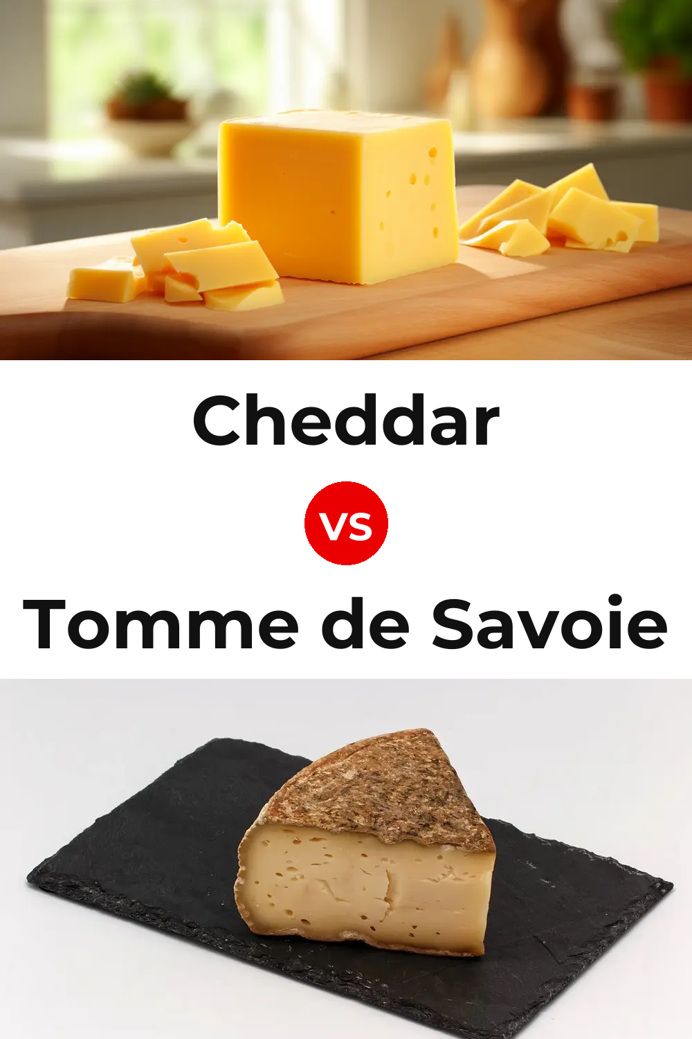 Cheddar Cheese vs Tomme de Savoie Cheese Pinterest comparison
