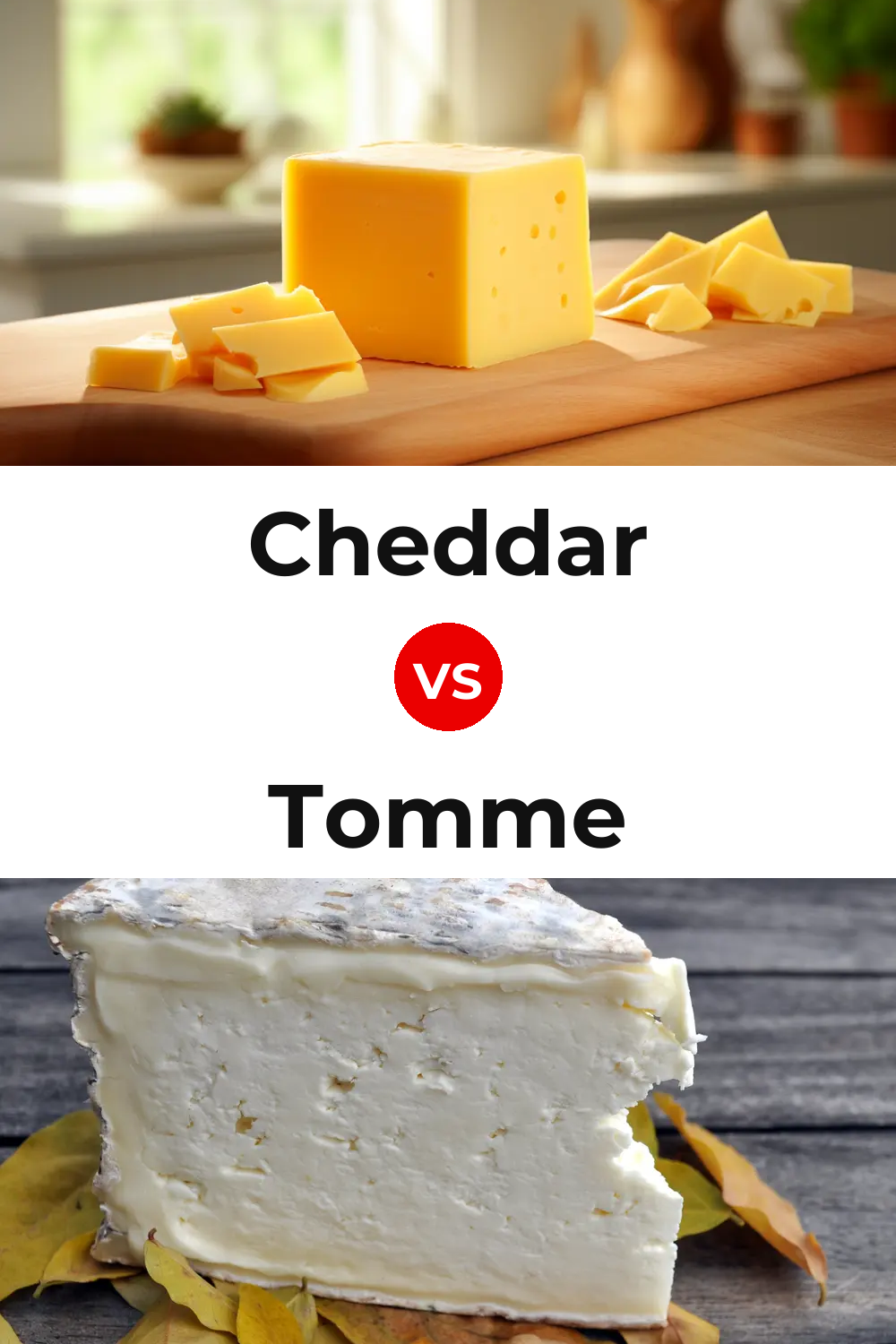 Cheddar Cheese vs Tomme Cheese Pinterest comparison