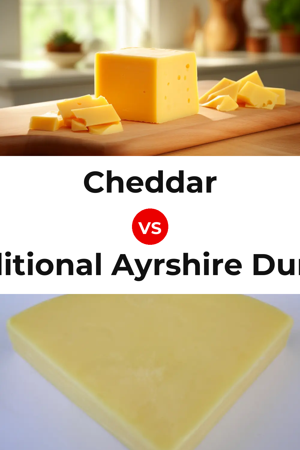 Cheddar Cheese vs Traditional Ayrshire Dunlop Cheese Pinterest comparison