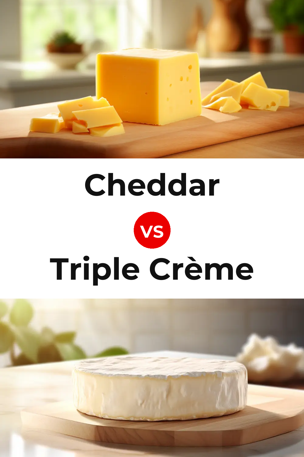 Cheddar Cheese vs Triple Crème Cheese Pinterest comparison