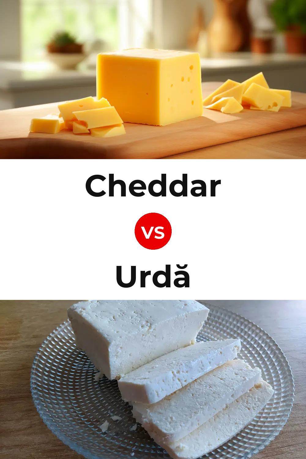 Cheddar Cheese vs Urdă Cheese Pinterest comparison