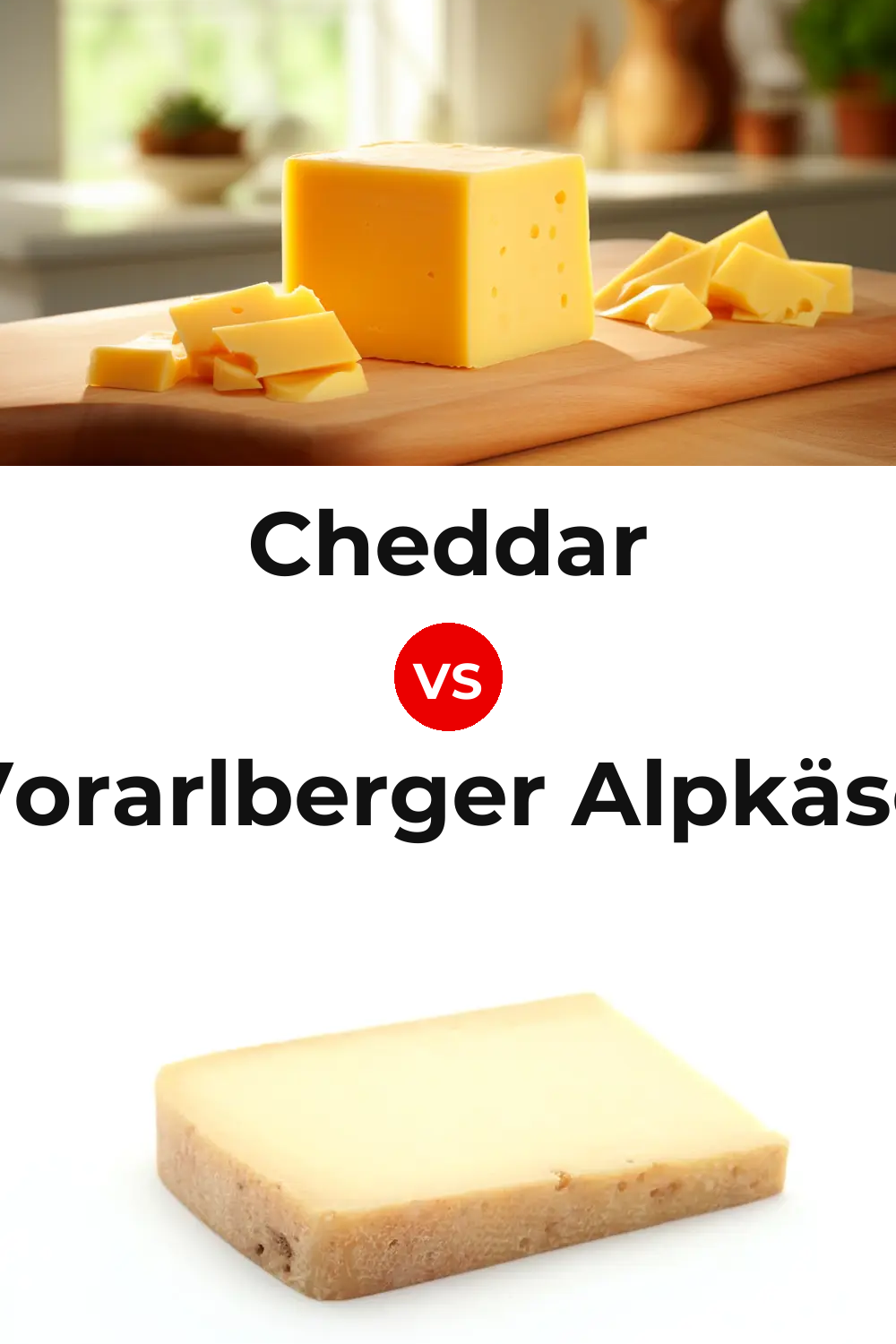 Cheddar Cheese vs Vorarlberger Alpkäse Cheese Pinterest comparison