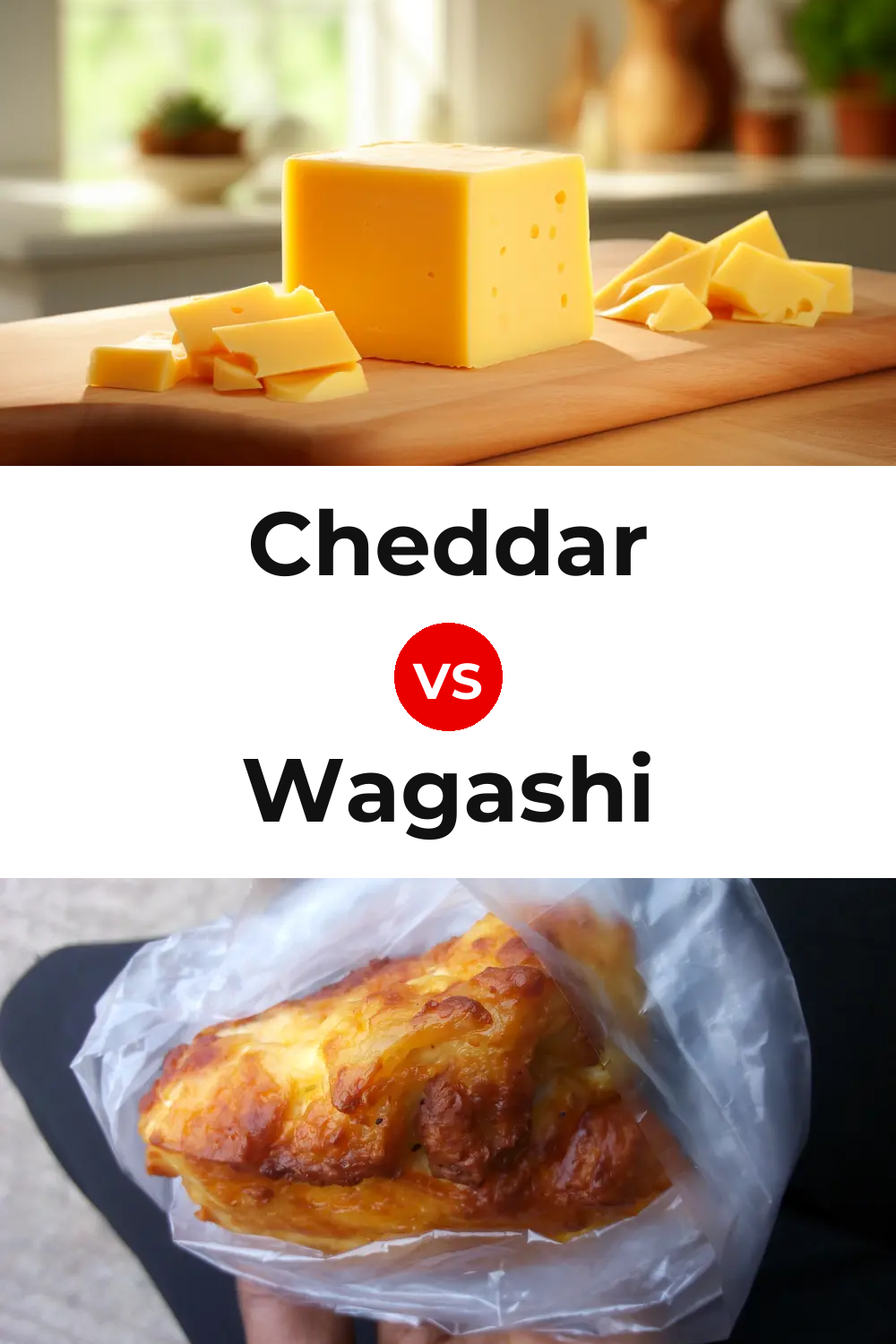 Cheddar Cheese vs Wagashi Cheese Pinterest comparison