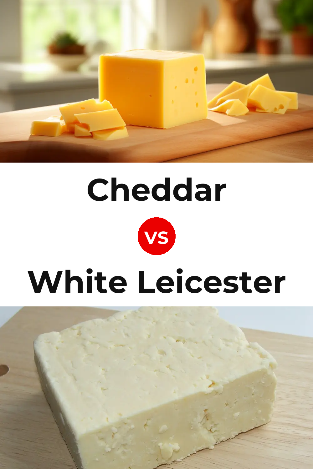 Cheddar Cheese vs White Leicester Cheese Pinterest comparison