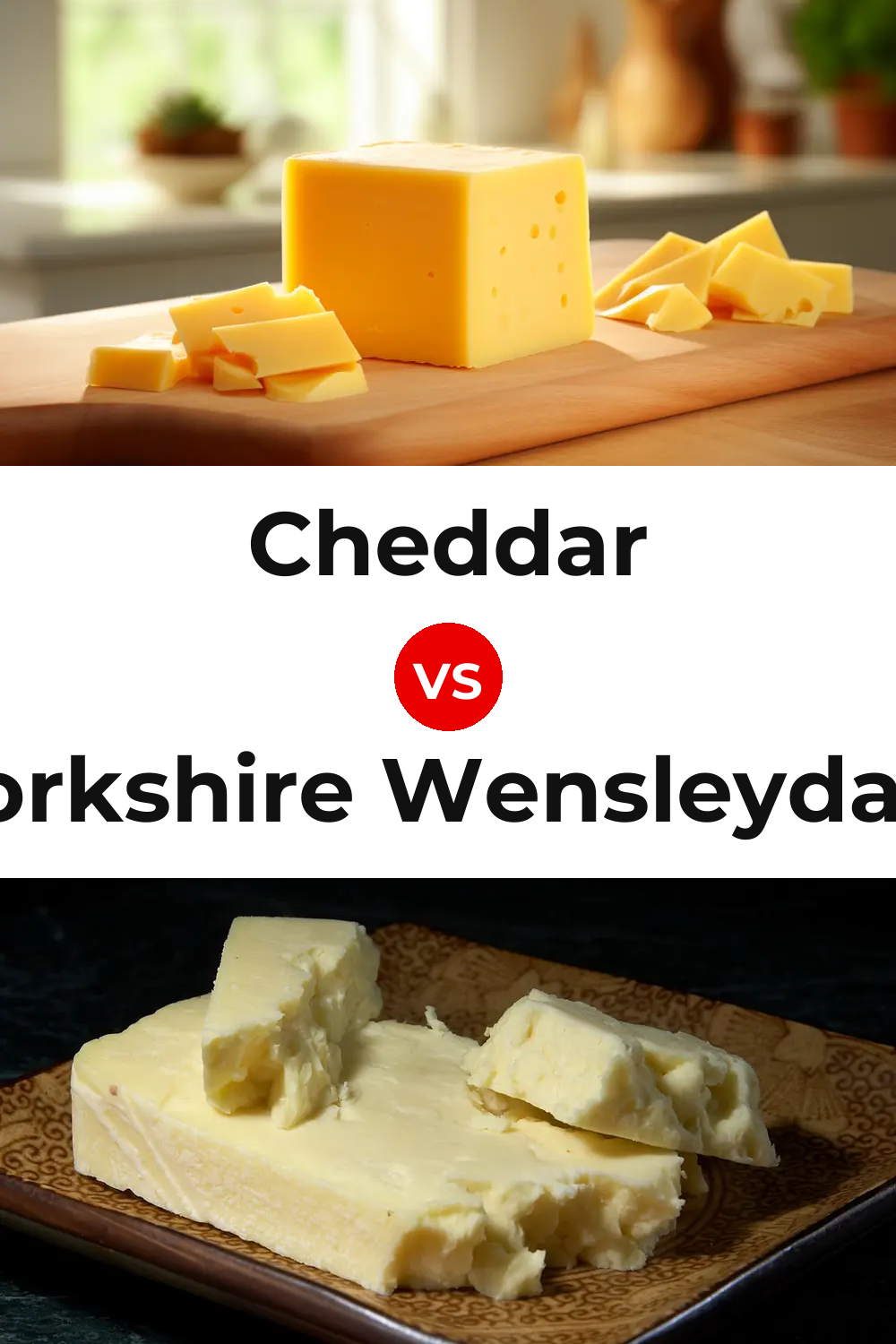 Cheddar Cheese vs Yorkshire Wensleydale Cheese Pinterest comparison
