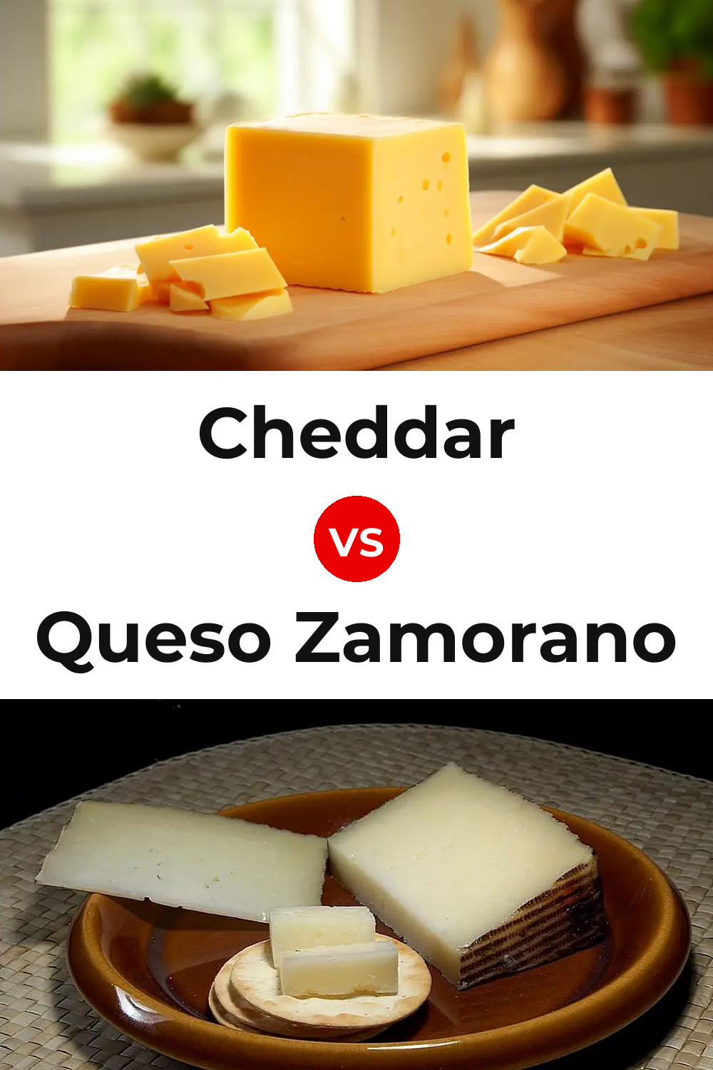 Cheddar Cheese vs Queso Zamorano Pinterest comparison