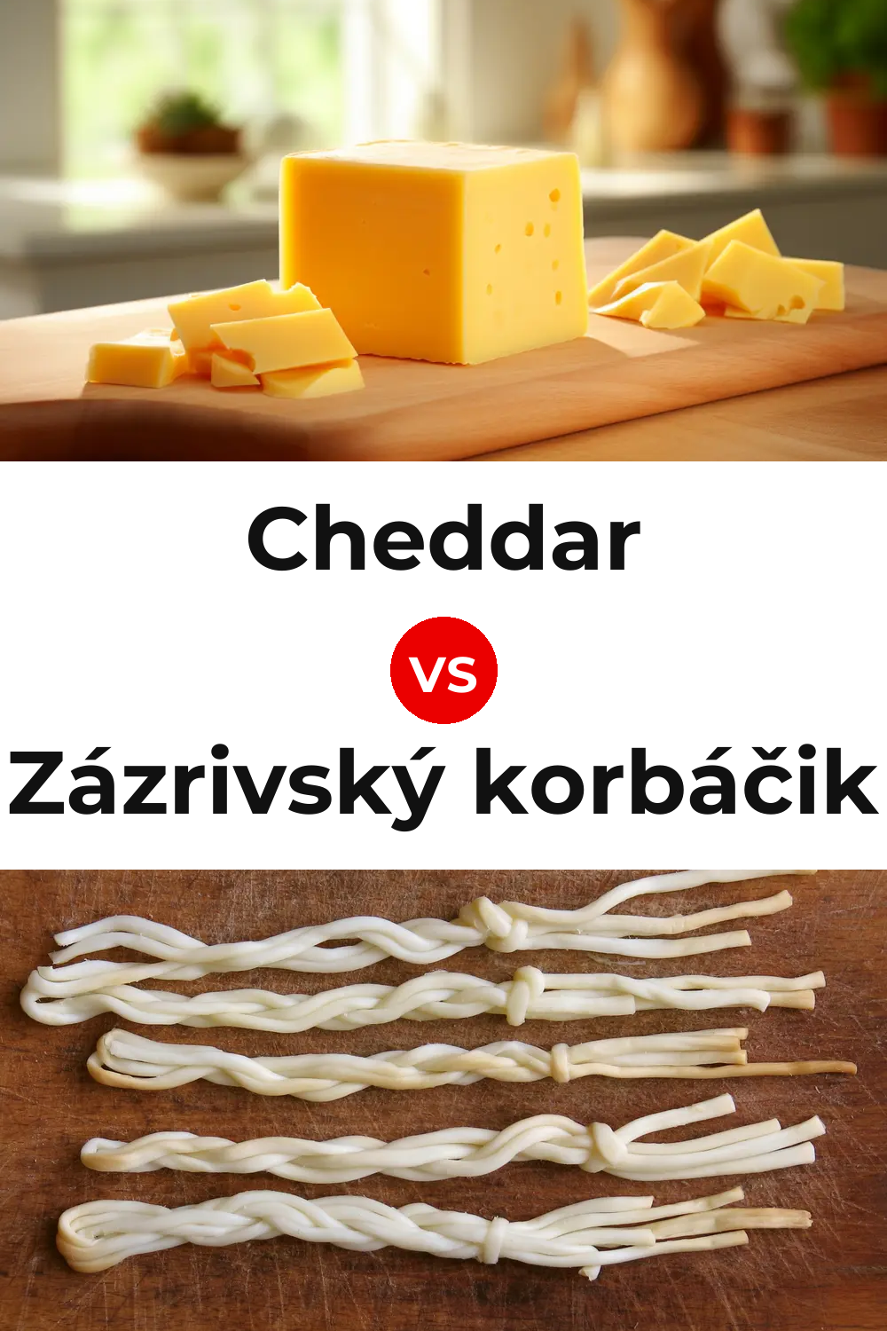 Cheddar Cheese vs Zázrivský korbáčik Cheese Pinterest comparison