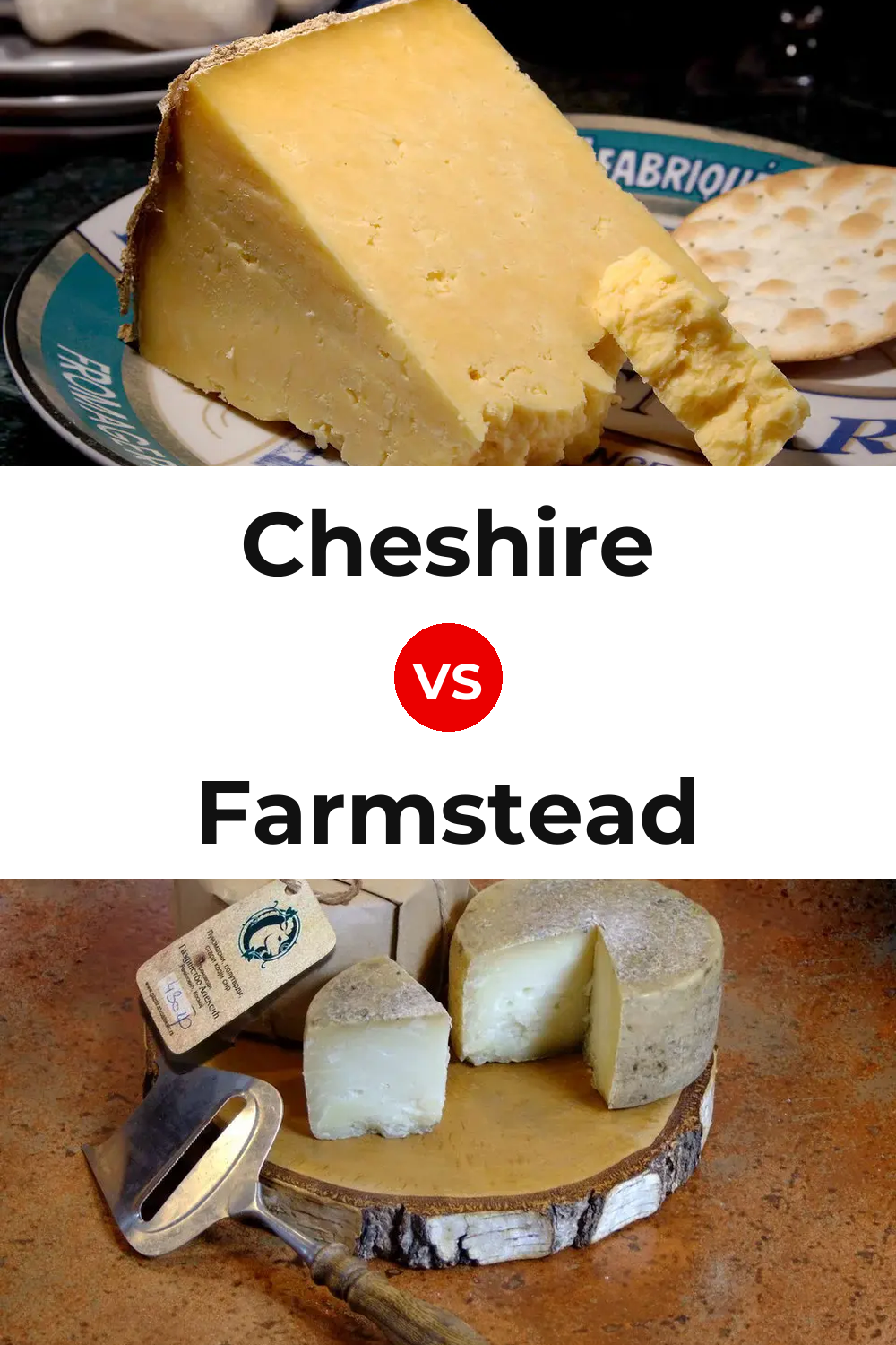 Cheshire Cheese vs Farmstead Cheese Pinterest comparison