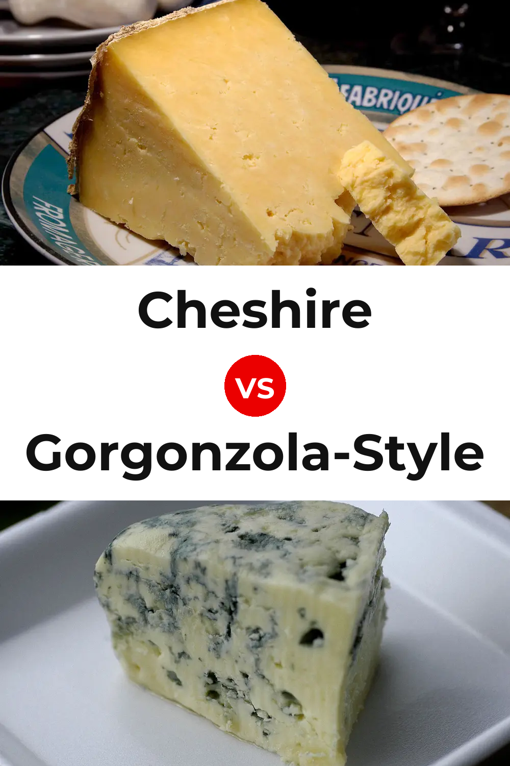 Cheshire Cheese vs Gorgonzola-Style Cheese Pinterest comparison