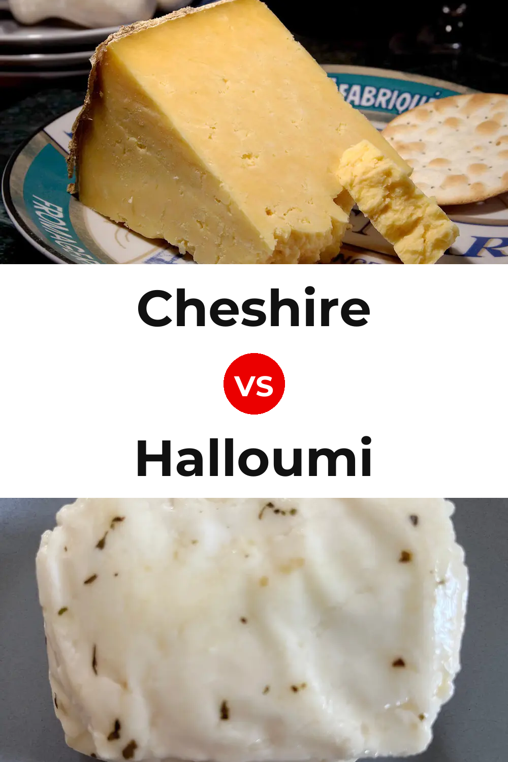 Cheshire Cheese vs Halloumi Cheese Pinterest comparison