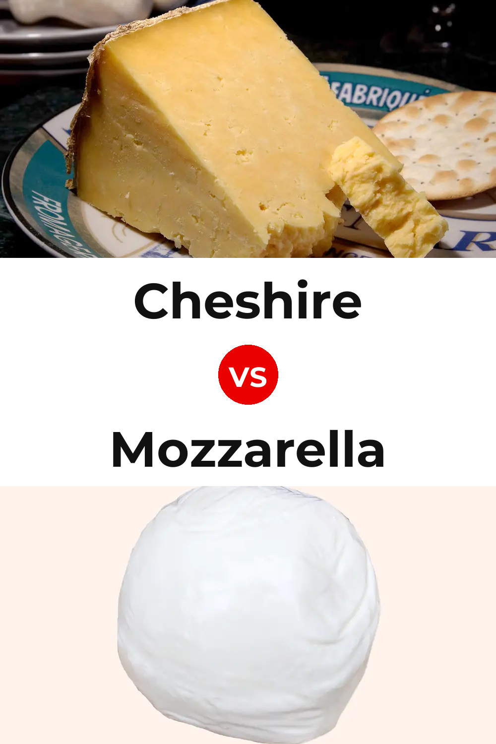 Cheshire Cheese vs Mozzarella Cheese Pinterest comparison
