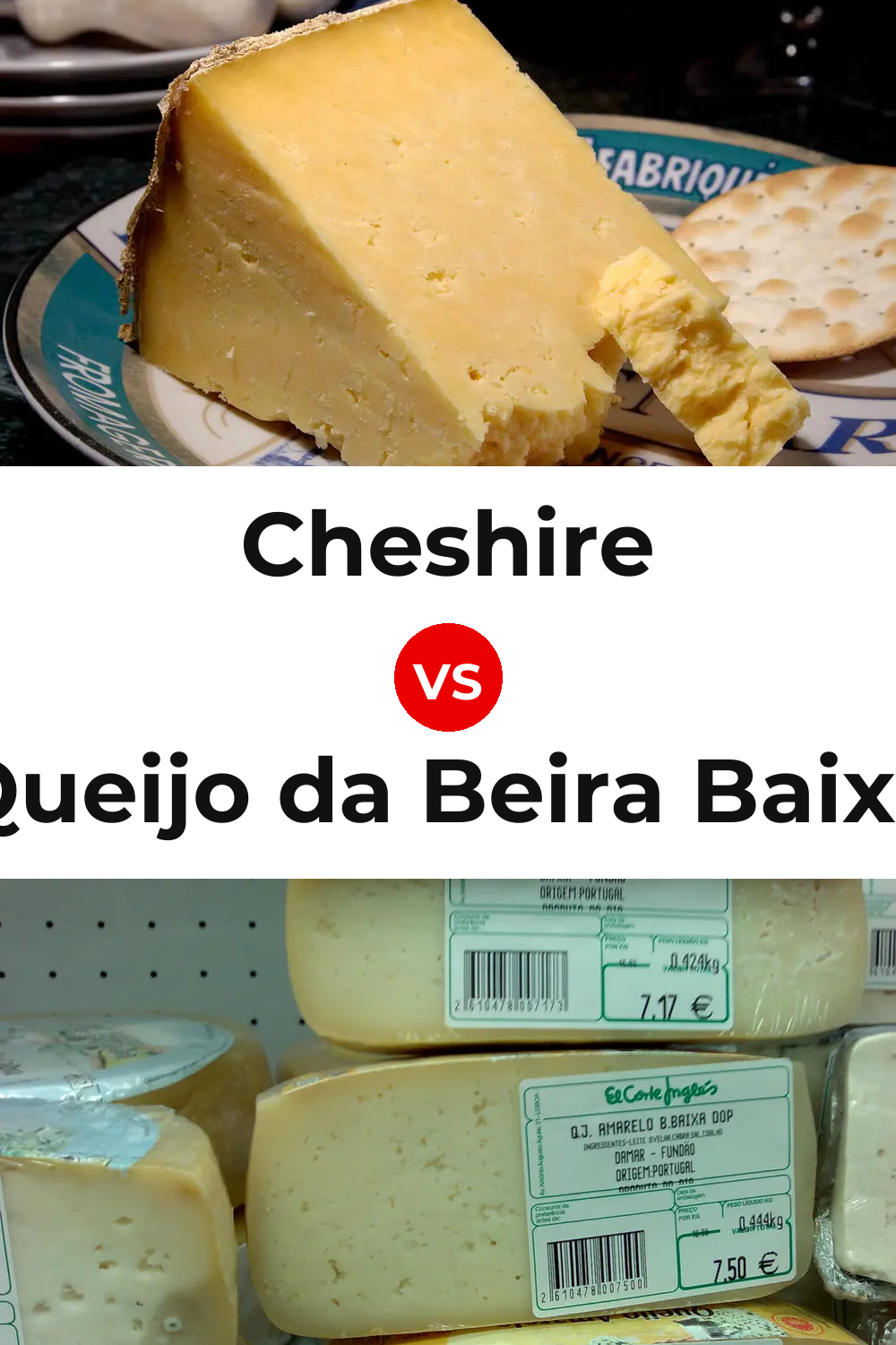 Cheshire Cheese vs Queijo da Beira Baixa Pinterest comparison