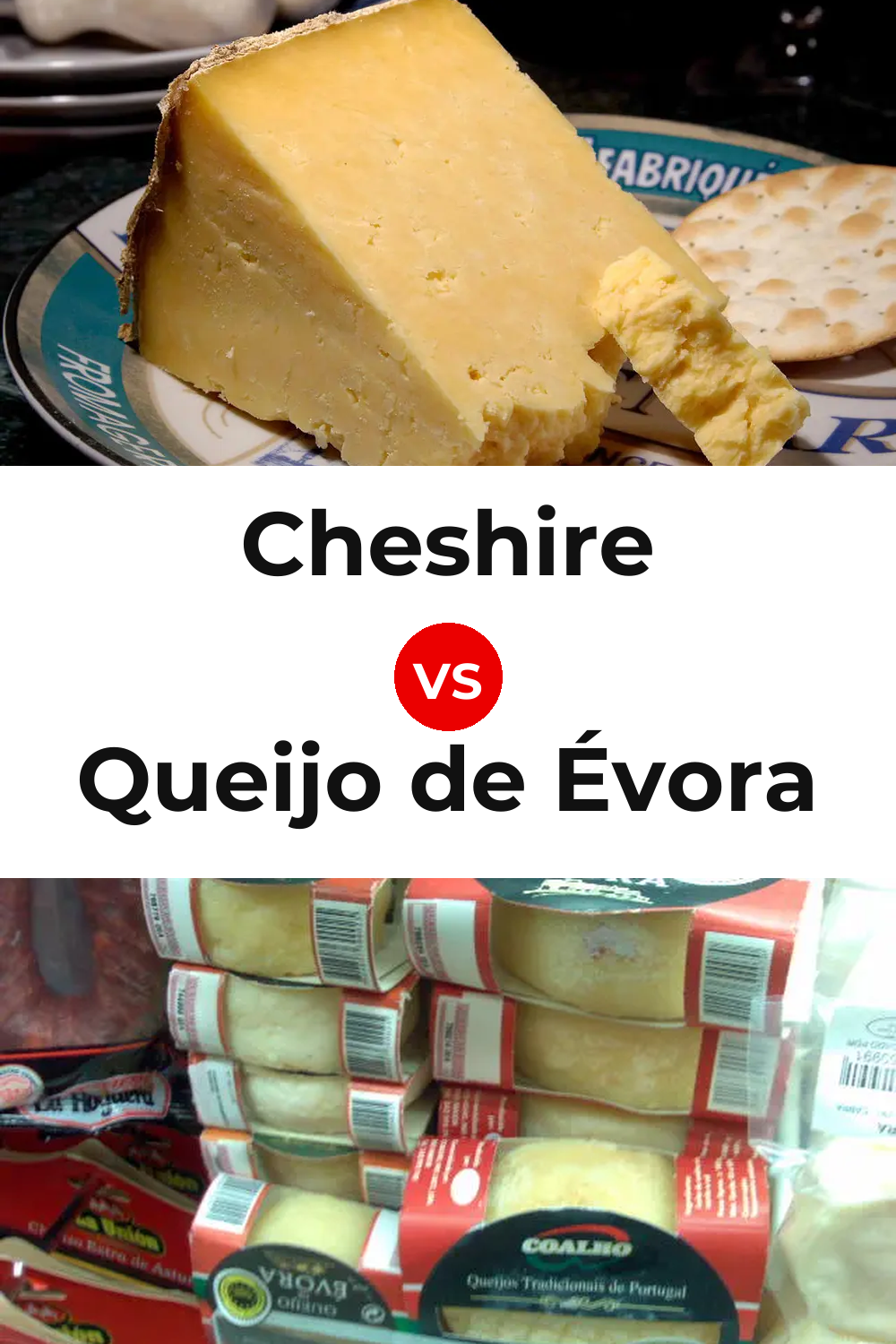 Cheshire Cheese vs Queijo de Évora Pinterest comparison