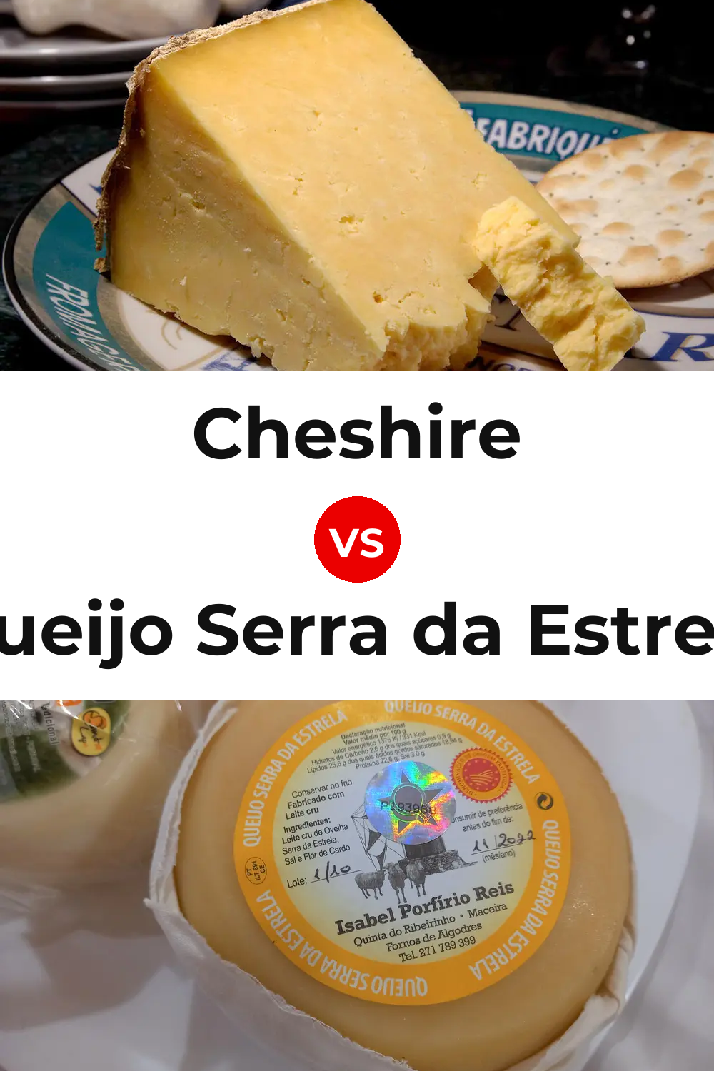 Cheshire Cheese vs Queijo Serra da Estrela Pinterest comparison