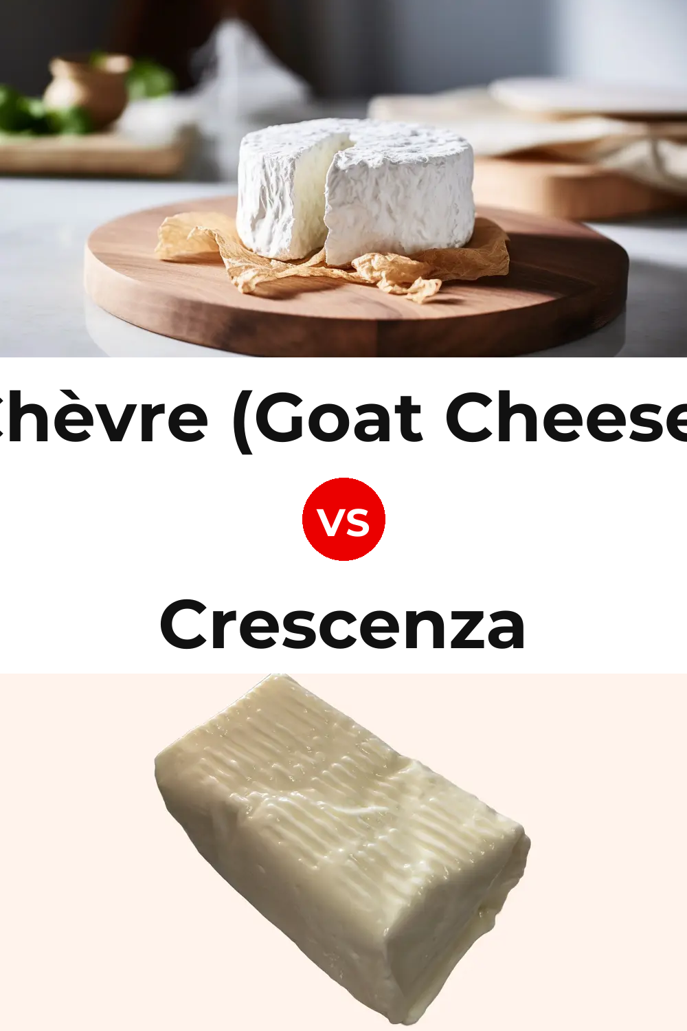 Chèvre (Goat Cheese) vs Crescenza Cheese Pinterest comparison